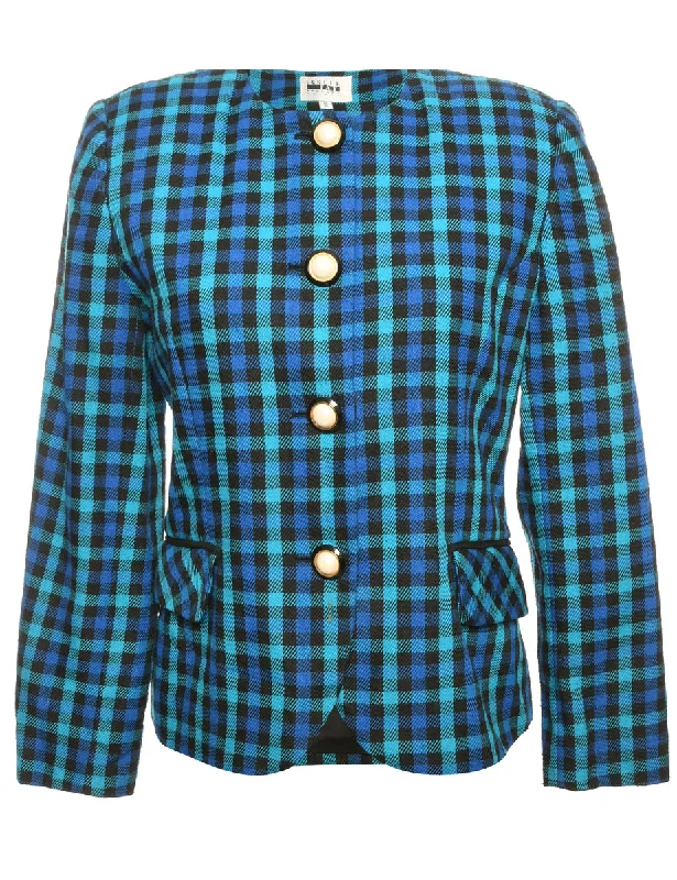 Blue Leslie Fay Jacket - M Stylish Women's Tropical 