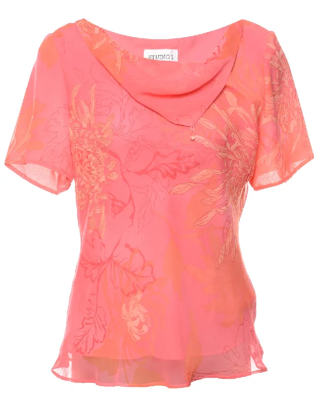 Floral Printed Top - L Sustainable Organic