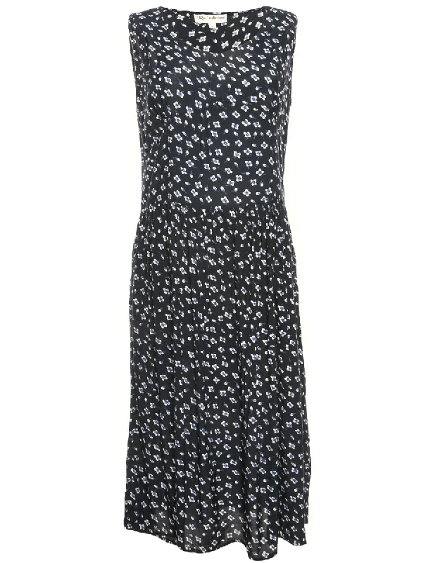 Pleated Floral Dress - M European