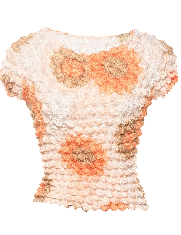 Crinkle Cropped Top - S Casual Women's Loose - fitting