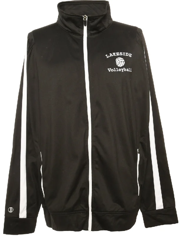Black Track Top - XL Geometric