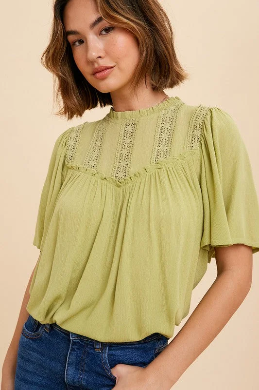 Pistachio High Neck Blouse Modern Women's 