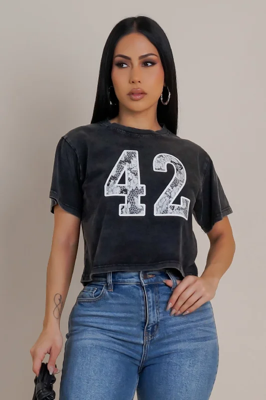 Not Waiting Around Crop Top - Black Cashmere