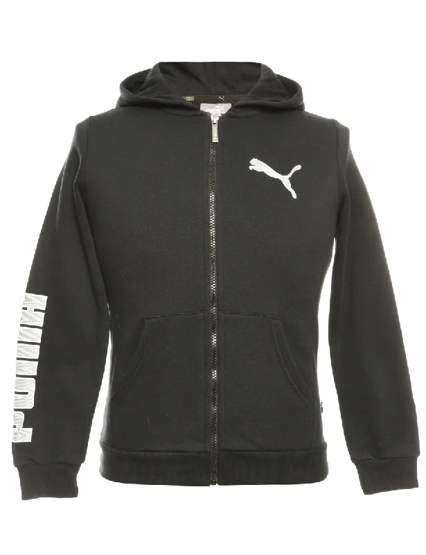 Black Puma Printed Hoodie - S Sustainable Organic