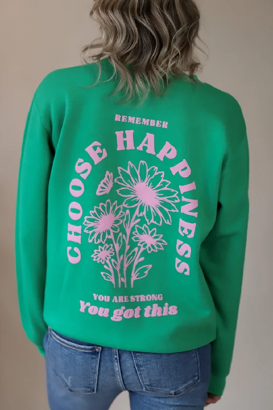Choose Happiness Sweatshirt Sporty Women's Tennis