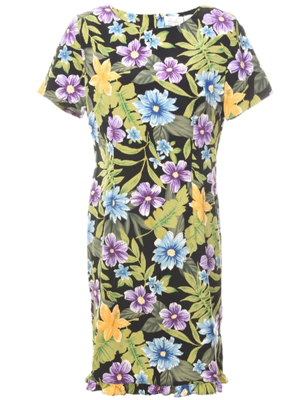 Floral Print Day Dress - M Country