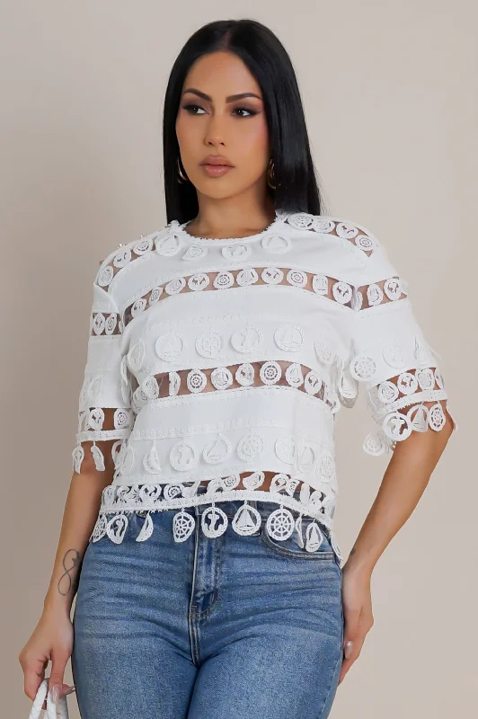Made For Me Top -White Cool Women's Distressed