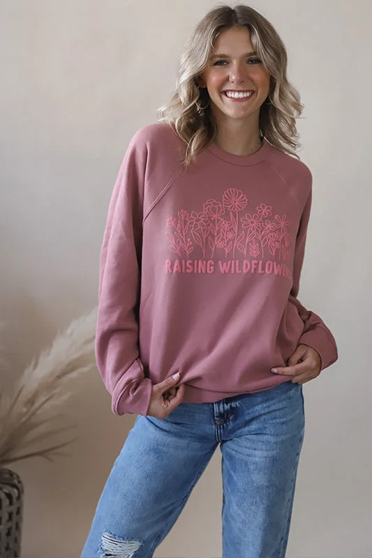 Raising Wildflowers Mauve Sweatshirt British Gentlewoman Style