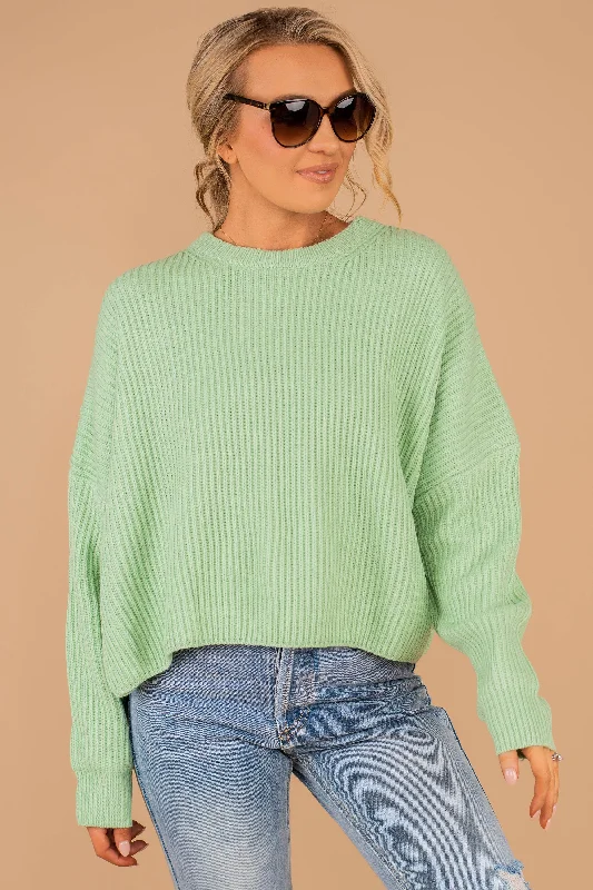 Rely On You Mint Green Crop Sweater Hip Women's Urban