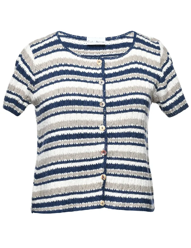 Striped Cardigan - M Refined Women's Classic 