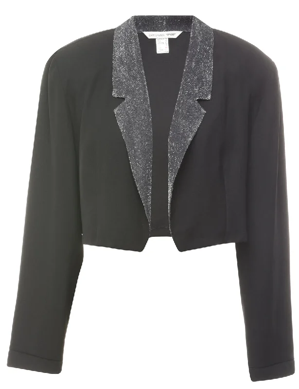 Cropped Black Jacket - L Vacation