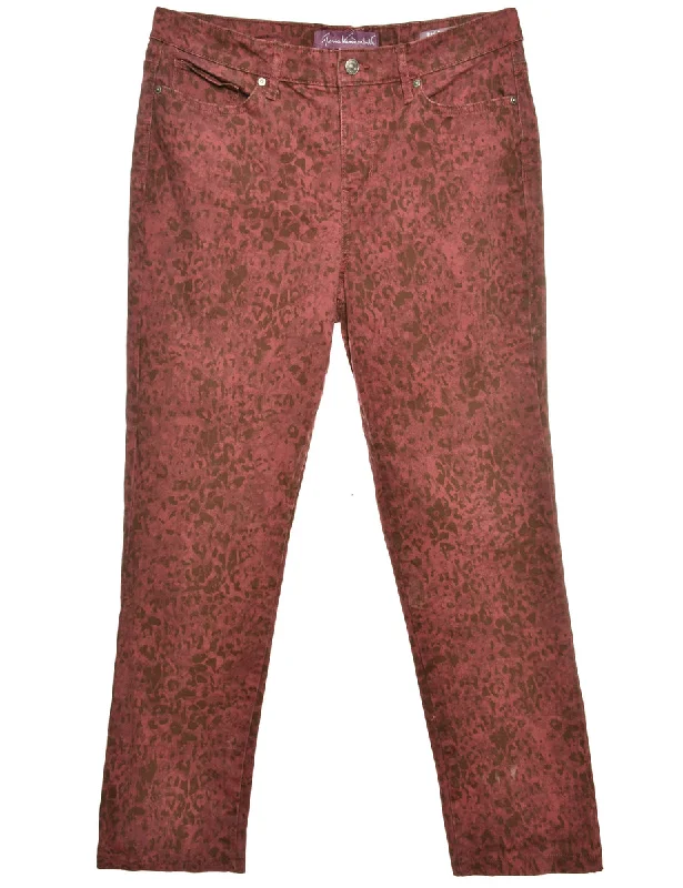 Zip Front Straight Fit Jeans - W32 L28 Preppy Women's College