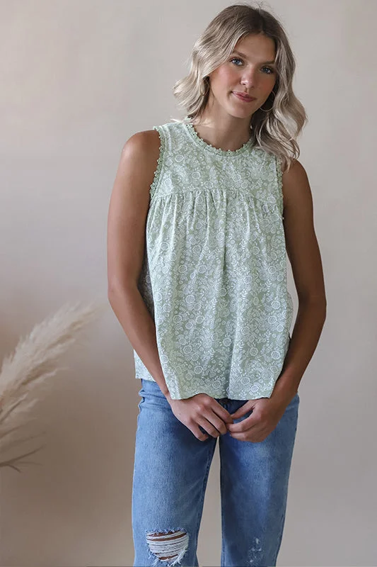 Green Tea Floral Tank performance
