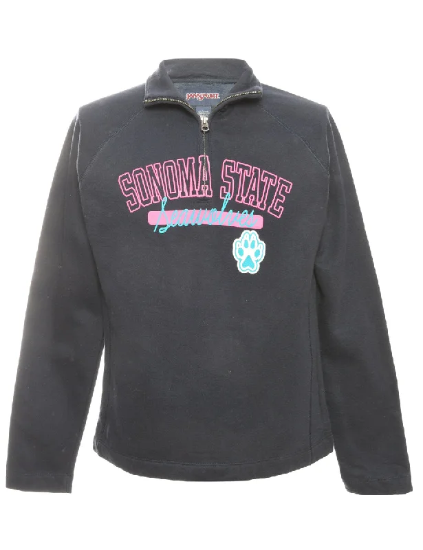 Navy & Pink Quarter-Zip Sweatshirt - L Youthful Women's Anime - inspired