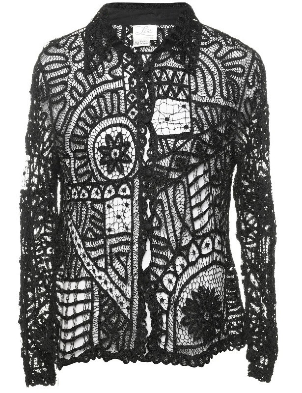 Beaded Lace Shirt - M Business
