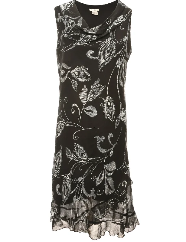 Cowl Neck Day Dress - M Sharp Women's Italian