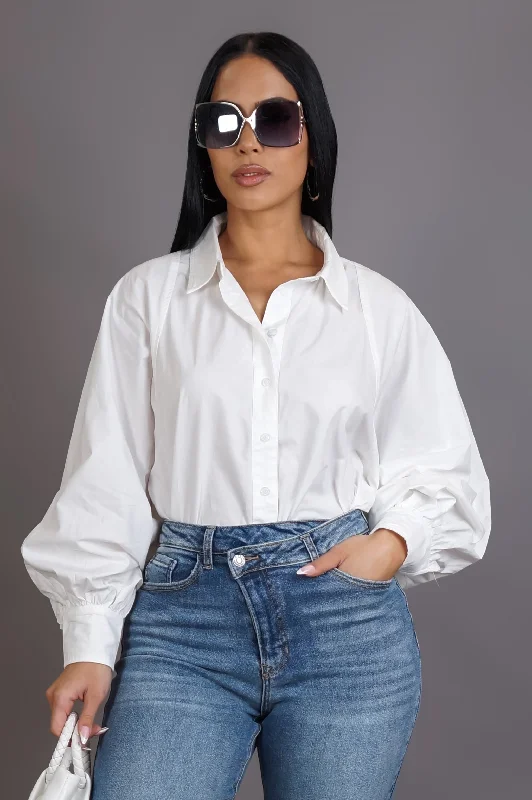 Keep It Clean Blouse - White Sleek Women's 