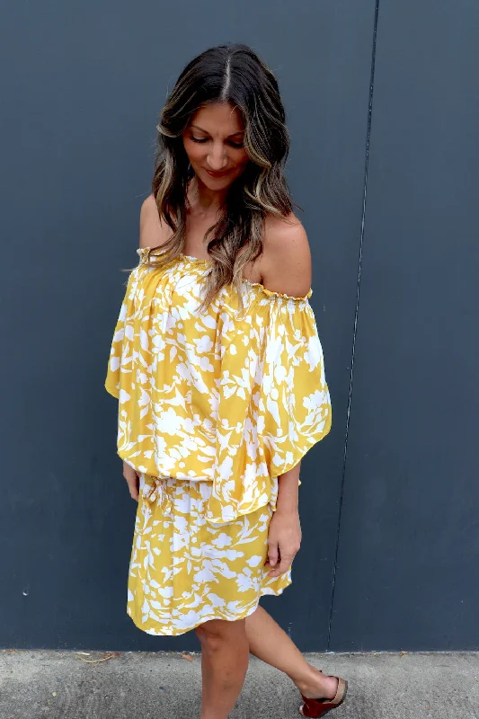 Holiday Dreaming Short Beach Dress/Top In Promise Land Mustard Cozy Women's Sherpa - lined