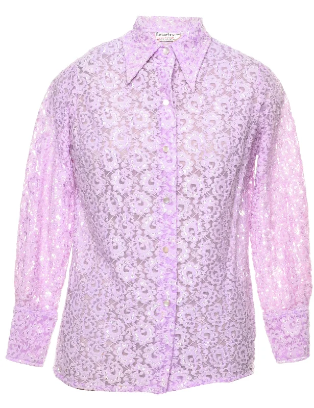 1970s Lace Top - M Unique Women's Upcycled