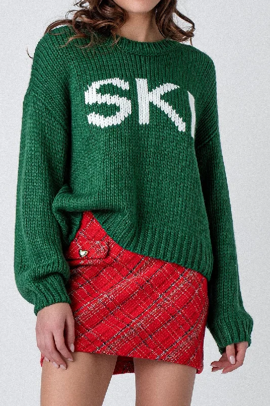Ski Kelly Green Sweater Business