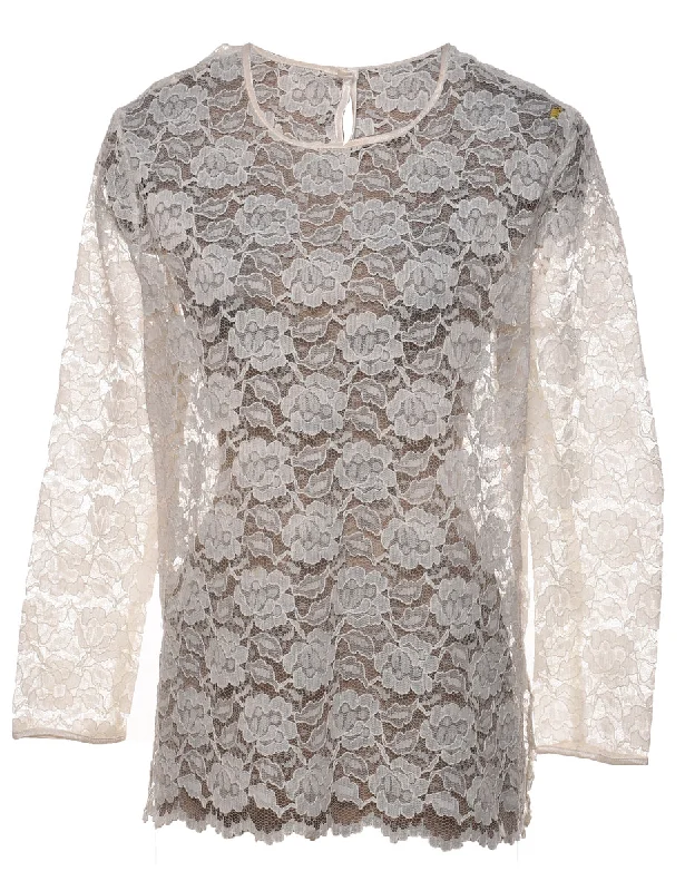 Floral Lace Top - M Tough Women's Military - inspired