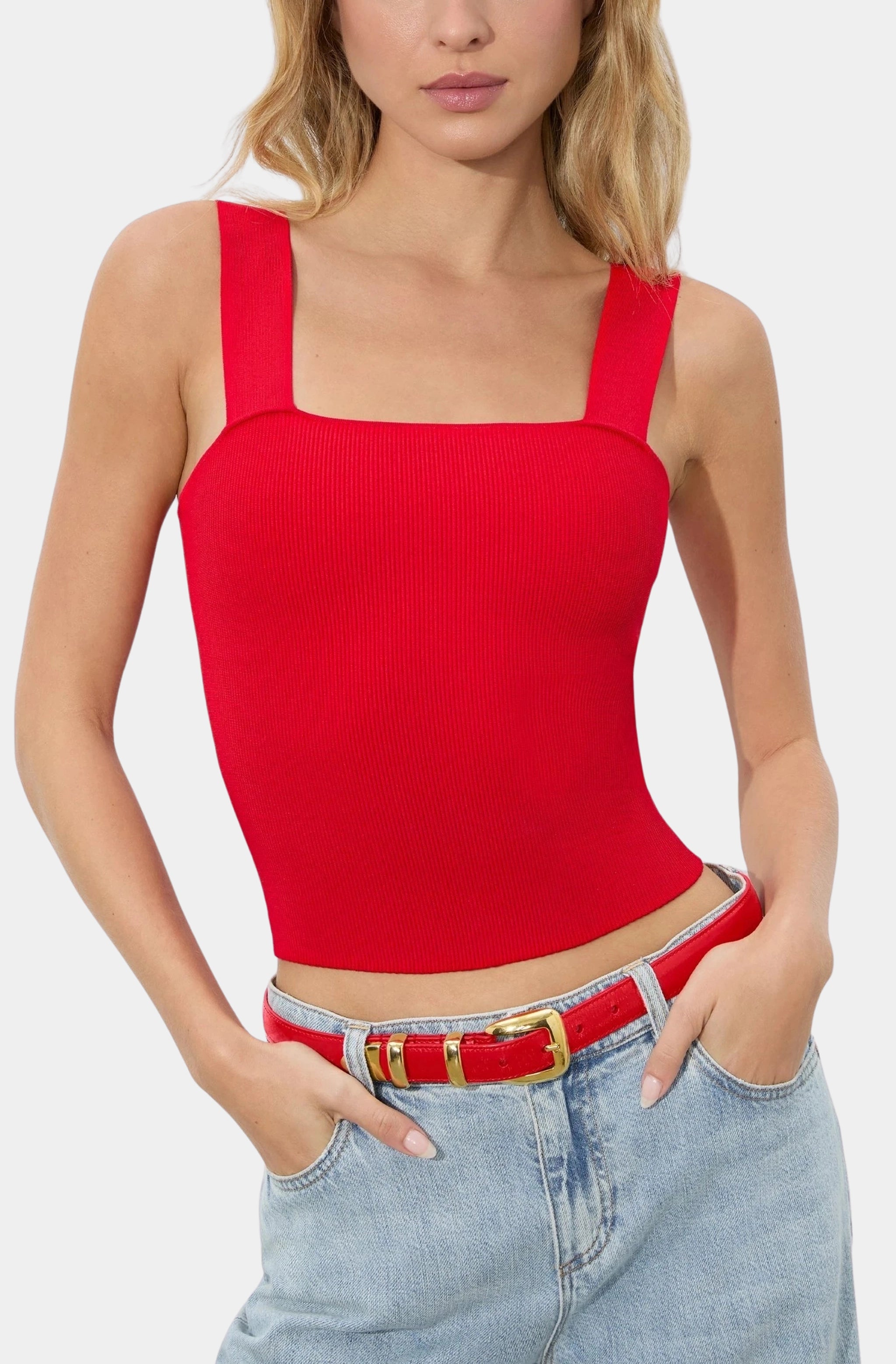 Torie Wide Strap Tank Disco