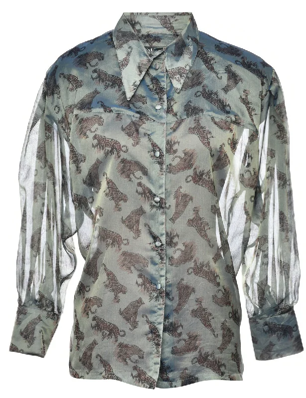 Animal Print Shirt - M Youthful Women's Pop