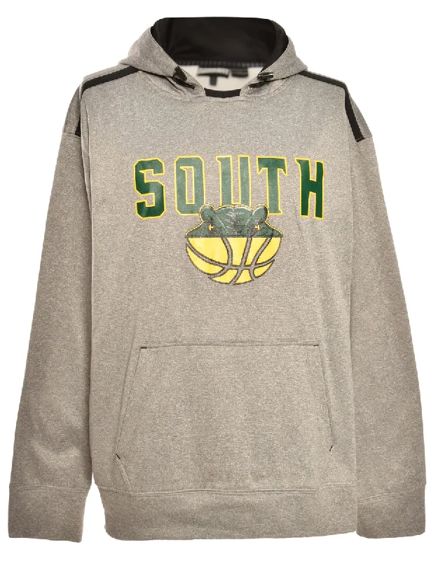 South Grey Printed Hoodie - L Cozy Women's Winter
