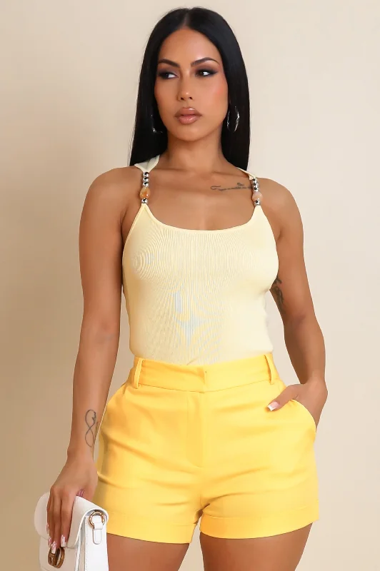 Trinity Crop Top - Yellow Gym
