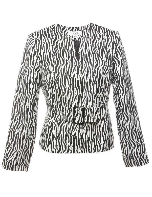 Animal Print Jacket - M Feminine Women's Style 