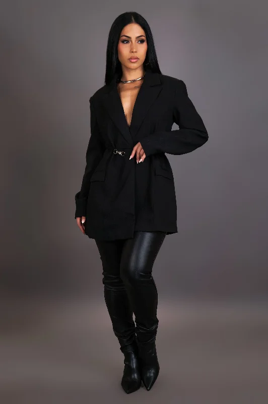 See Me Coming Blazer - Black Casual Women's Japanese 