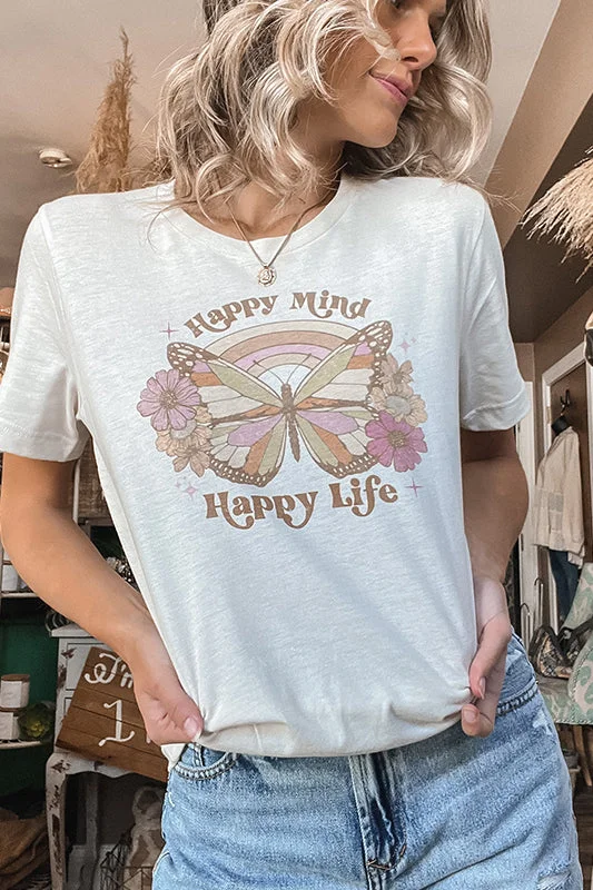 Happy Mind Happy Life Tee Athletic Women's 
