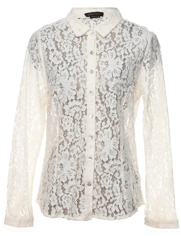 Floral Lace Shirt - L Vacation