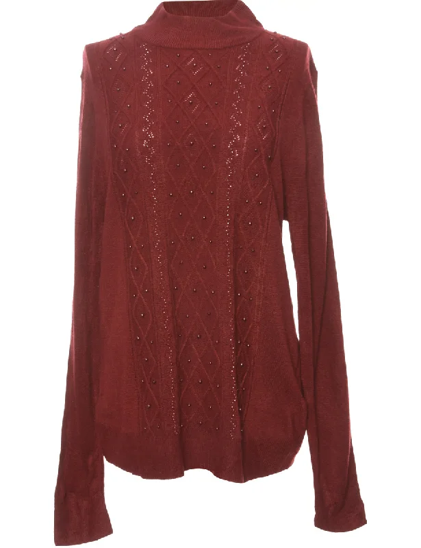 Maroon Traditions Jumper - L Elegant Women's 