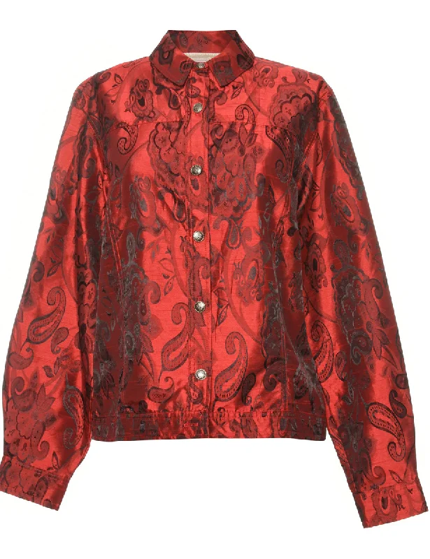 Paisley Red Jacket - M Minimalist Women's Casual