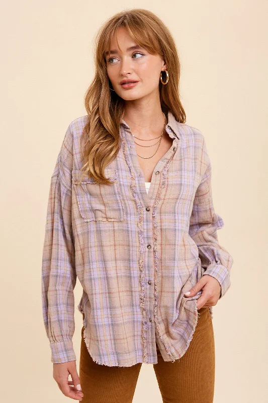 Lavender Haze Plaid Trendy Women's 