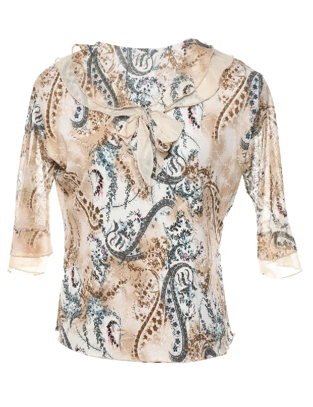 Floral Printed Top - M Stylish Women's Neon