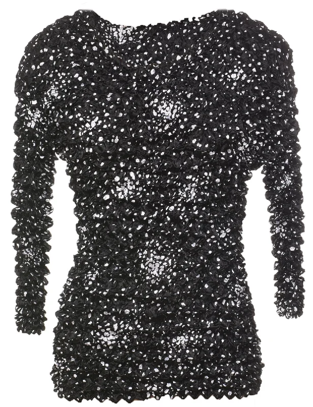 Crinkled Printed Top - M Refined Women's 