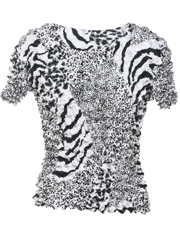 Crinkle Animal Printed Top - M Disco