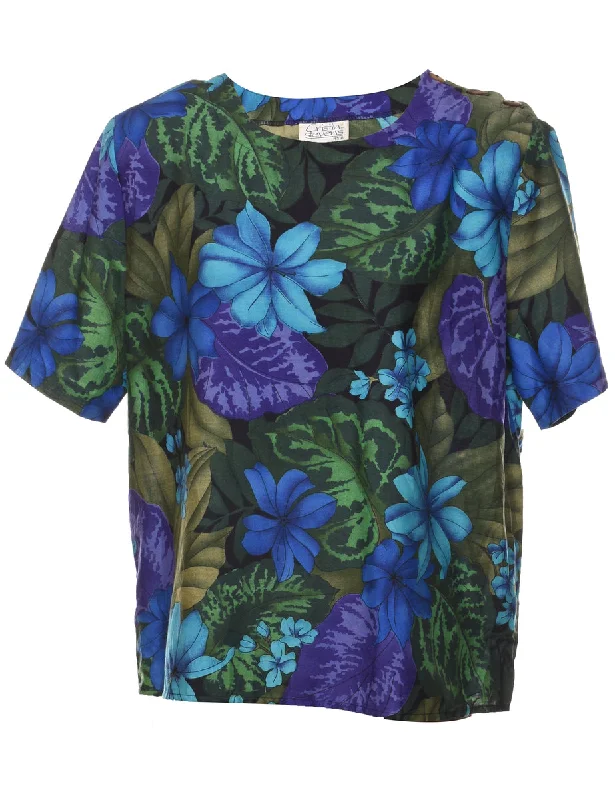 Floral Printed Top - M Vacation