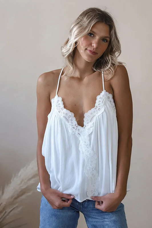 Layla Ivory Lace Tank Cashmere