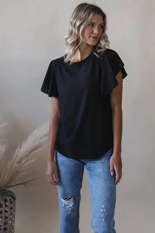 Bridget Black Blouse Preppy Women's College