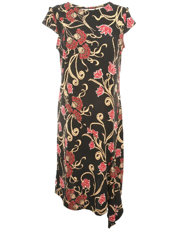 Asymmetric Hem Day Dress - M Sporty Women's Athleisure 