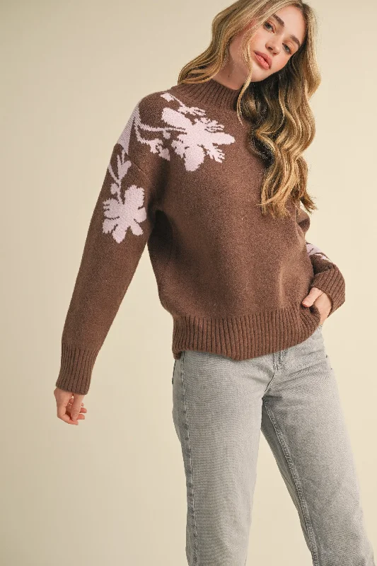 Abstract Floral Sweater FINAL SALE Artistic Women's Avant - 