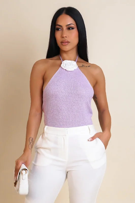 Blossoming Crop Top - Lavender Scandinavian