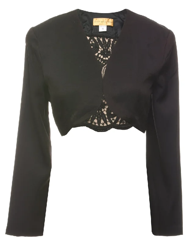Black Cropped Jacket - M Cool Women's Skate