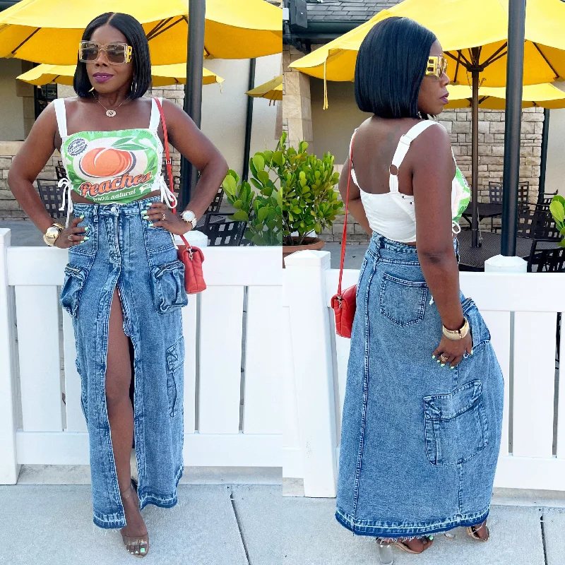 Peaches Crop Top Monochromatic Office Style