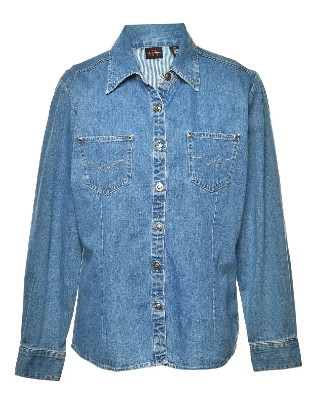 Long Sleeved Denim Shirt - S Sophisticated Women's 