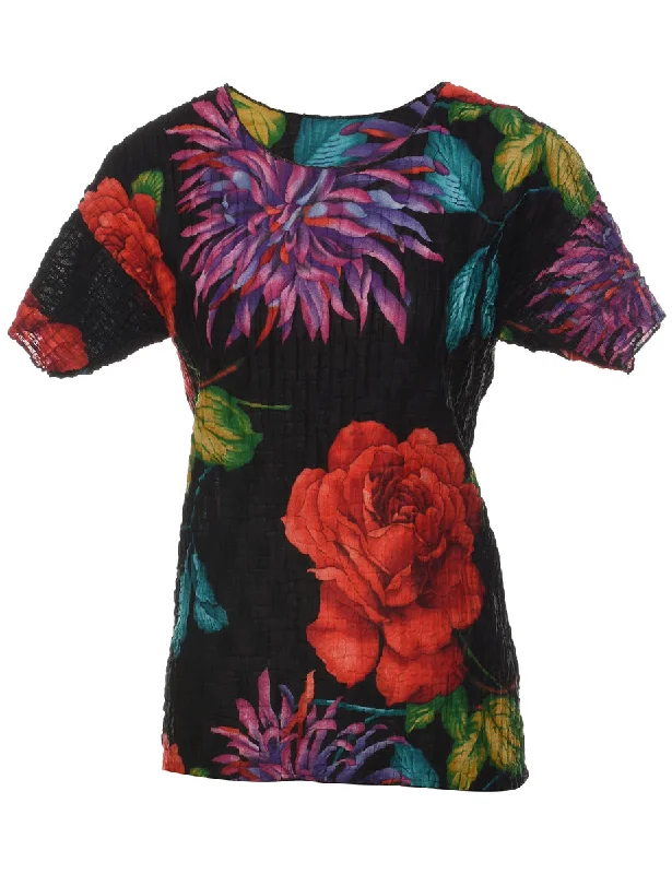 Floral Printed Top - M British Gentlewoman Style