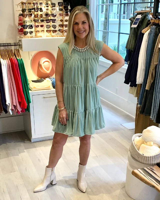 Frannie Dress in Jade Preppy Women's College